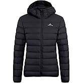 Pioneer Camp Women's Packable Down Puffer Jacket Ultralight Water Resistant Puffy Winter Coats with Hood Warm for Travel