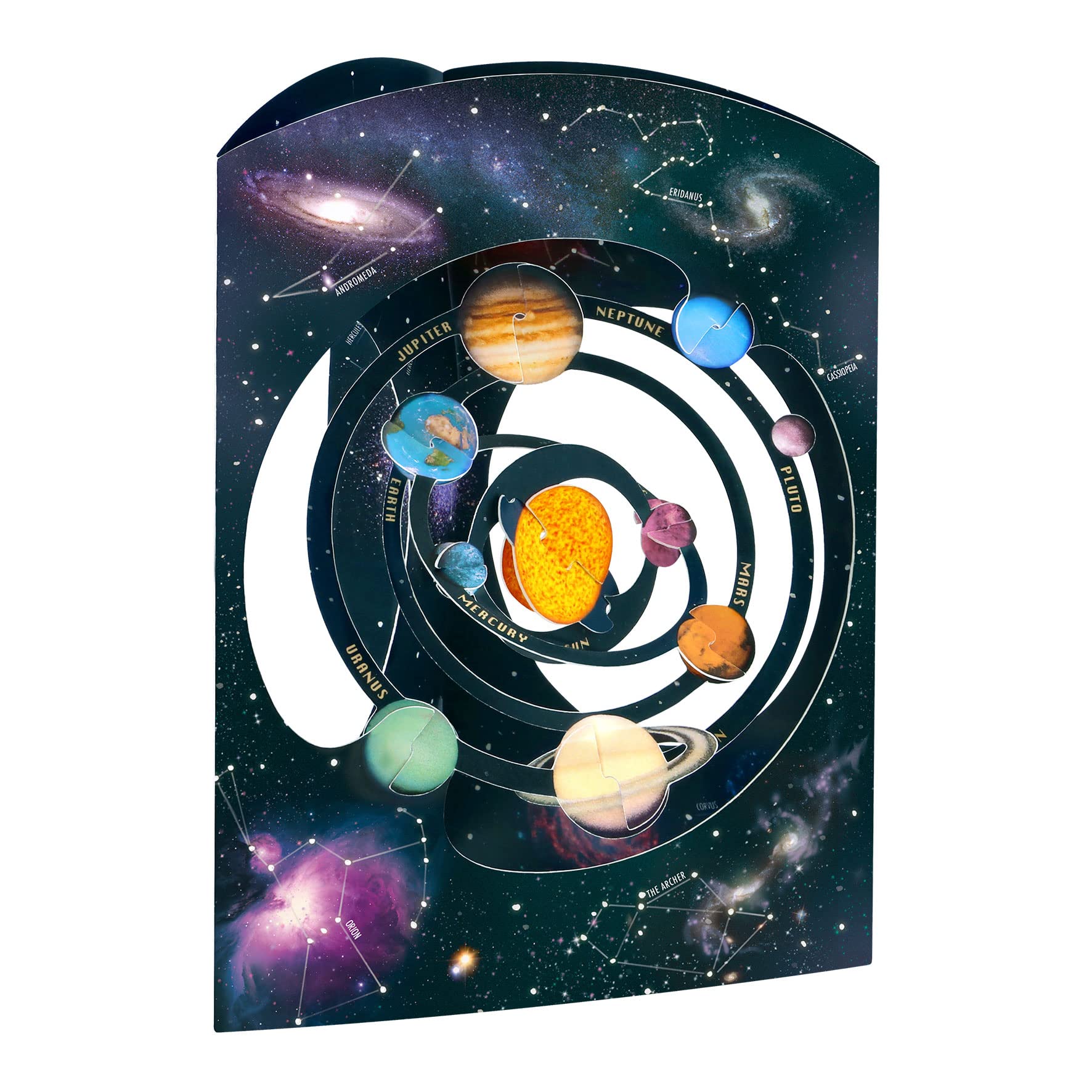 SANTORO Swing Card, 3D Pop Up Greeting Card - Solar System - For Kids, Him, Her, Boys, Daughters | Space Card For Birthday | Gifts For Space Enthusiasts