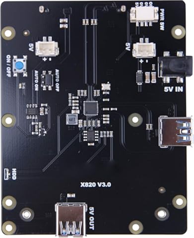 Kamenda - Placa de expansión de almacenamiento para Raspberry Pi de 2,5 pulgadas Sata HD/Ssd, X820 V3.0 USB 3.0 para Raspberry Pi 3 modelo B+/3B