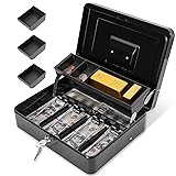 Polspag Cash Box with Lock and 2 Keys, Large Cash