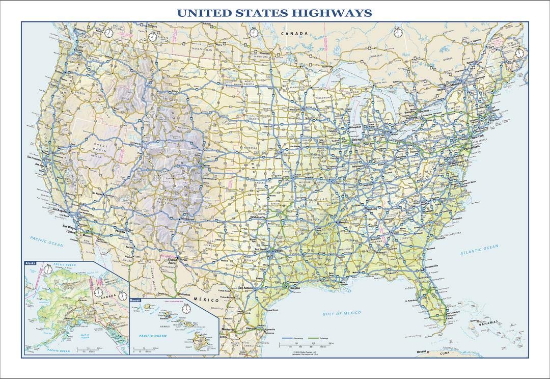 Map Of Usa With Interstate Routes Amazon In Buy Globe Turner Usa Interstate Highways Wall Map 22 5 X 15 75 Inches Paper Flat Tubed Book Online At Low Prices In India Globe Turner Usa Interstate Highways Wall Map