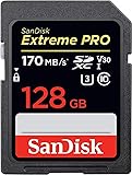 SanDisk 128GB Extreme PRO SDXC UHS-I Card - C10, U3, V30, 4K UHD, SD Card - SDSDXXY-128G-GN4IN