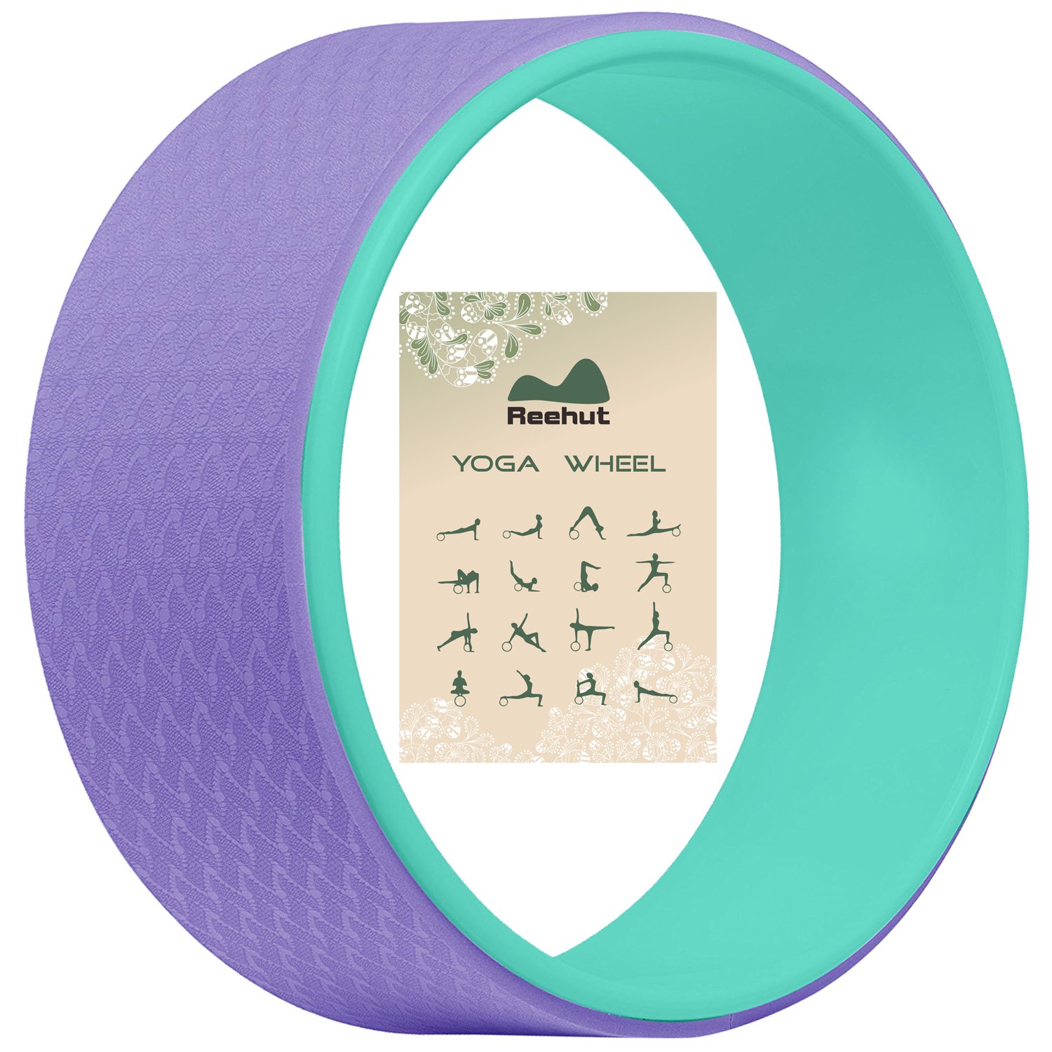 Reehut Yoga Wheel 12.6" x 5" Strong Premium Back Roller and Stretcher