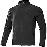 FREE SOLDIER Men's Tactical Long Sleeve Fleece Jacket Full Zip Up Coat Lightweight Fleece Jacket With Pockets