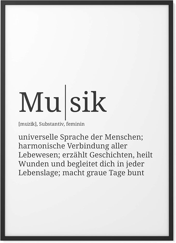 Papierschmiede Definition Musik Din A4 Poster Mit Worterklarungen Wie Im Duden Fur Deine Wanddeko Kunstdruck Fur Den Bilderrahmen Ohne Rahmen Amazon De Kuche Haushalt