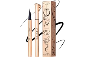 SELESTIA BEAUTY Black Liquid Eyeliner Pencil Queen Cobra – Long-Lasting – Quick-Drying, No Flaking – Thin Applicator & Intense Color – 0.016 fl.oz