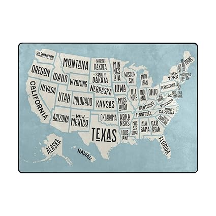 Amazon Nanqing アメリカ地図 名前エリア ラグ パッド 子供 遊び