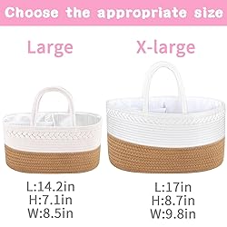 ABenkle X-Large Diaper Caddy Organizer, Boho Rustic