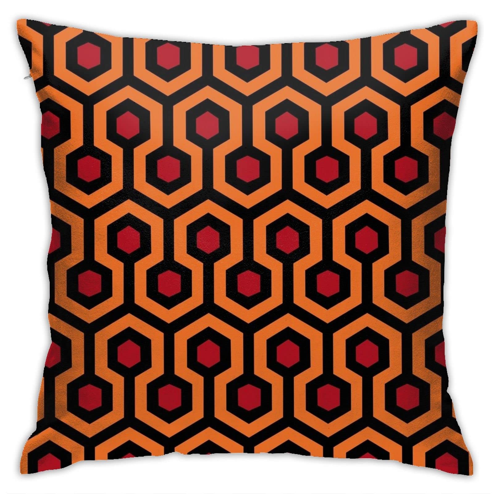 RKE Overlook Hotel Carpet The Shining Hexagon Pattern Geometric Trellis Polygon Bedroom Throw Pillow Covers Home Decorative Couch Sofa Square Cushion Pillow Case 18x18 In, One Size (220501)
