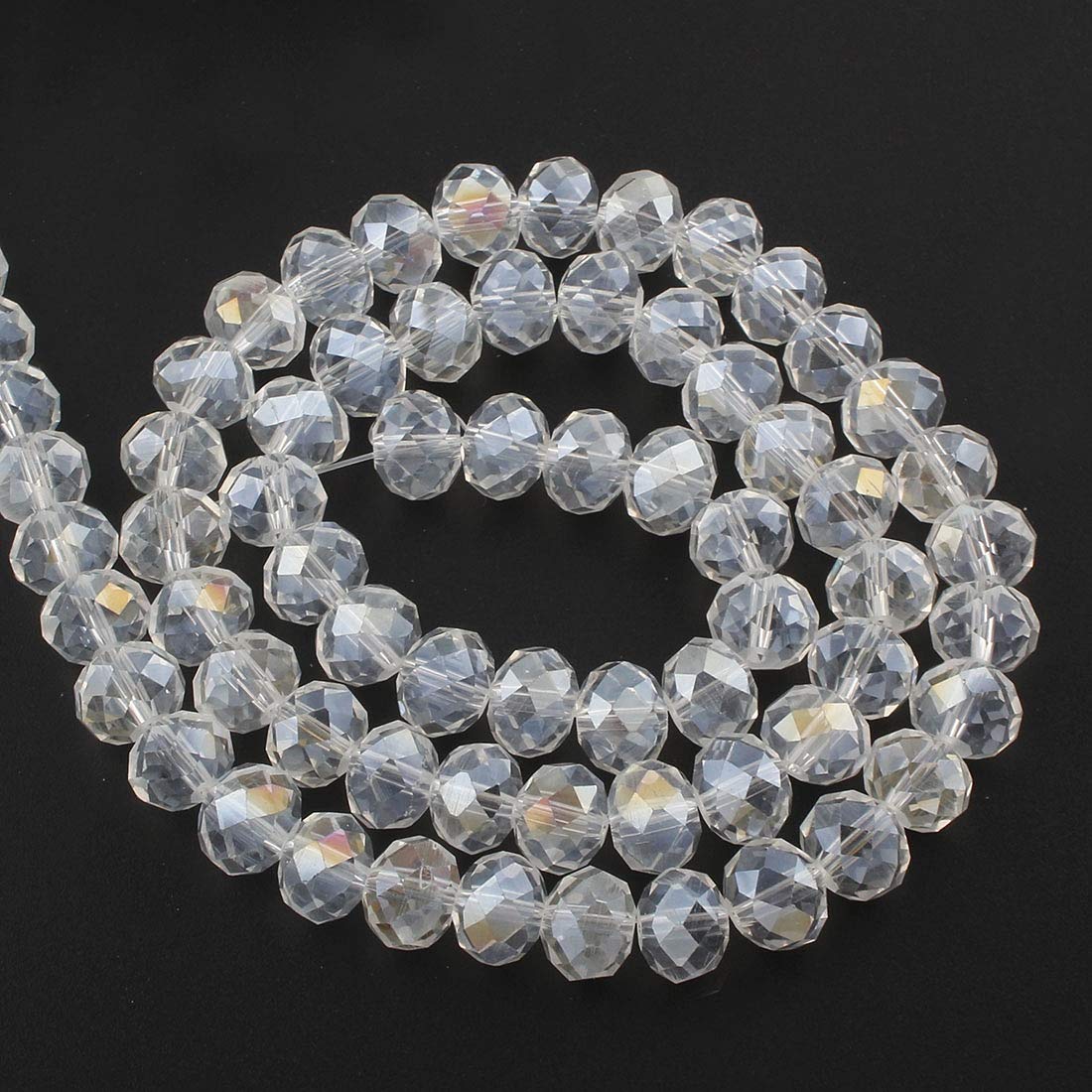 Czech Crystal Glass Beads, CZ Bohemian Faceted Rondelle Glass Beads, 4/6/8/10 mm, Choice of Colours (Crystal AB, 6x4 mm)