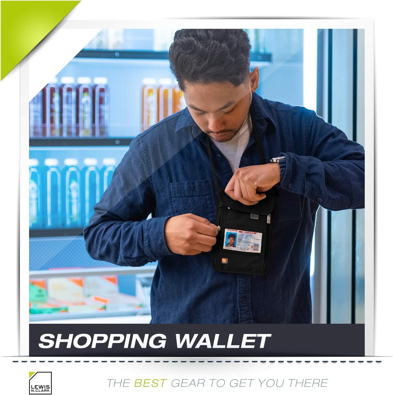  | Lewis N. Clark Women's RFID Blocking Stash Neck Wallet, Travel Pouch Passport Holder for Women & Men, Black, One Size | Travel Wallets
