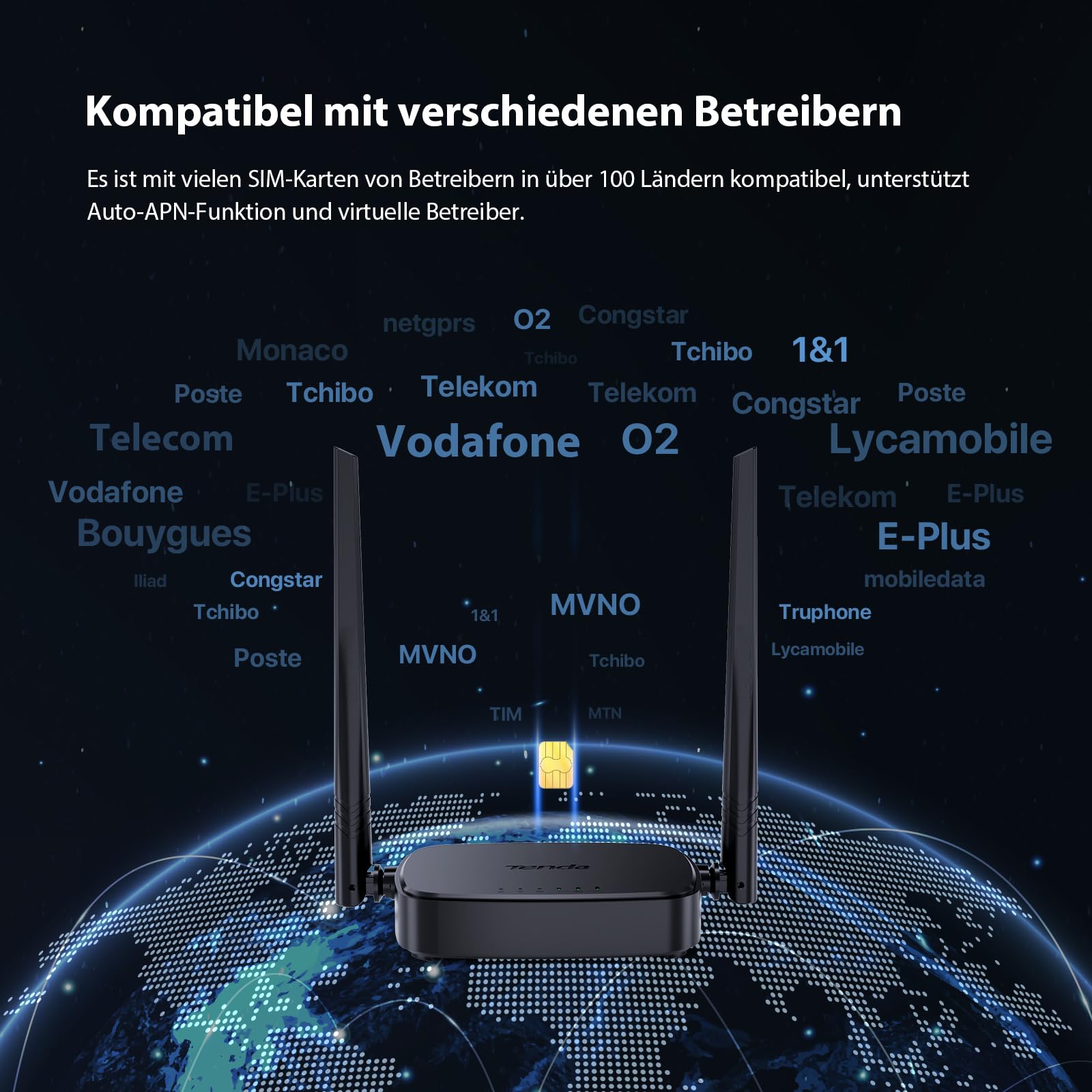 Tenda 4G03 Pro LTE Router, Mobiler WLAN Router SIM-Karte (4G Cat4 bis 150 Mbit/s, 300 Mbit/s 2.4GHz) USB-DC und LAN/WAN-Ports, Plug and Play, bis zu 32 Geräte, WiFi Router mit Gast Kindersicherung 7