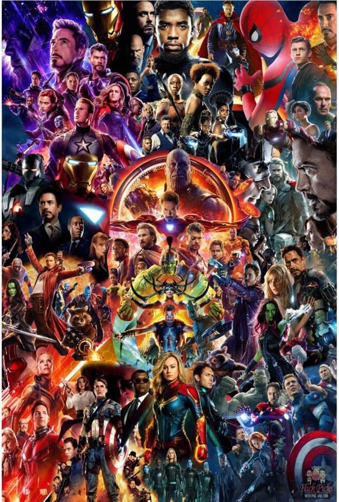 Jigsaw Puzzle Adult Children's Jigsaw Puzzle Marvel Avengers Anime 300/500/1000/1500 Pieces (Color : E, Size : 1500 tablets)