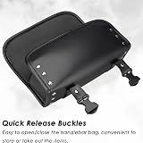 wiipara Motorcycle Saddle Bag PU Leather Round Handlebar Tool Bag Large view 2