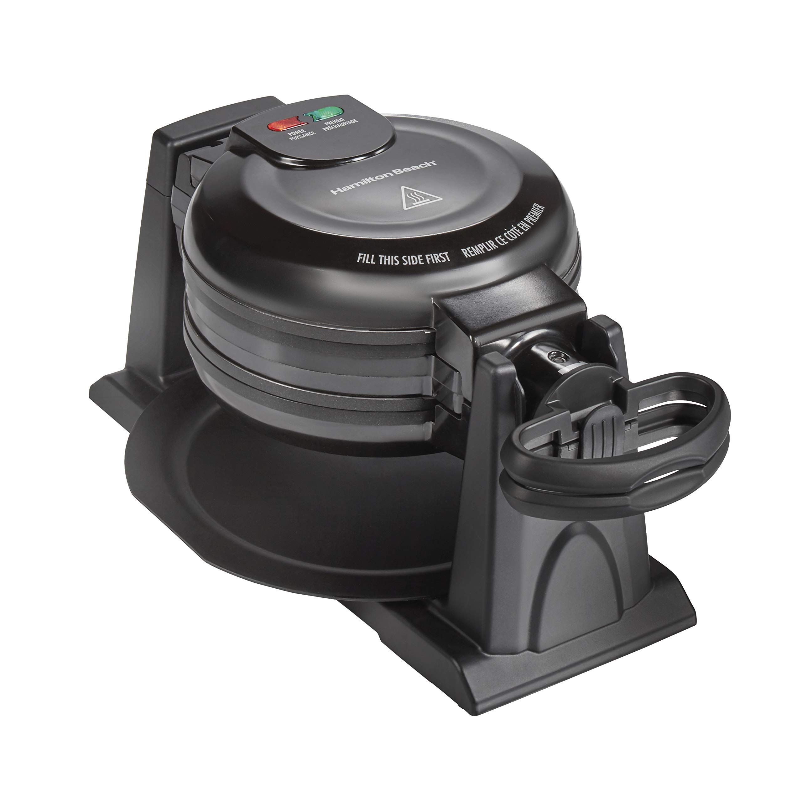 Hamilton Beach 26201 Belgian Waffle Maker with Removable Nonstick Plates, Double Flip, Black