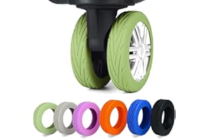 KOVNGE 8 Pcs Luggage Wheel Cover, Carry On Luggage Suitcases Wheel Protector,Wear-Resistant, Anti-Noise, Silicone Protective Covers For Office chair (Green)