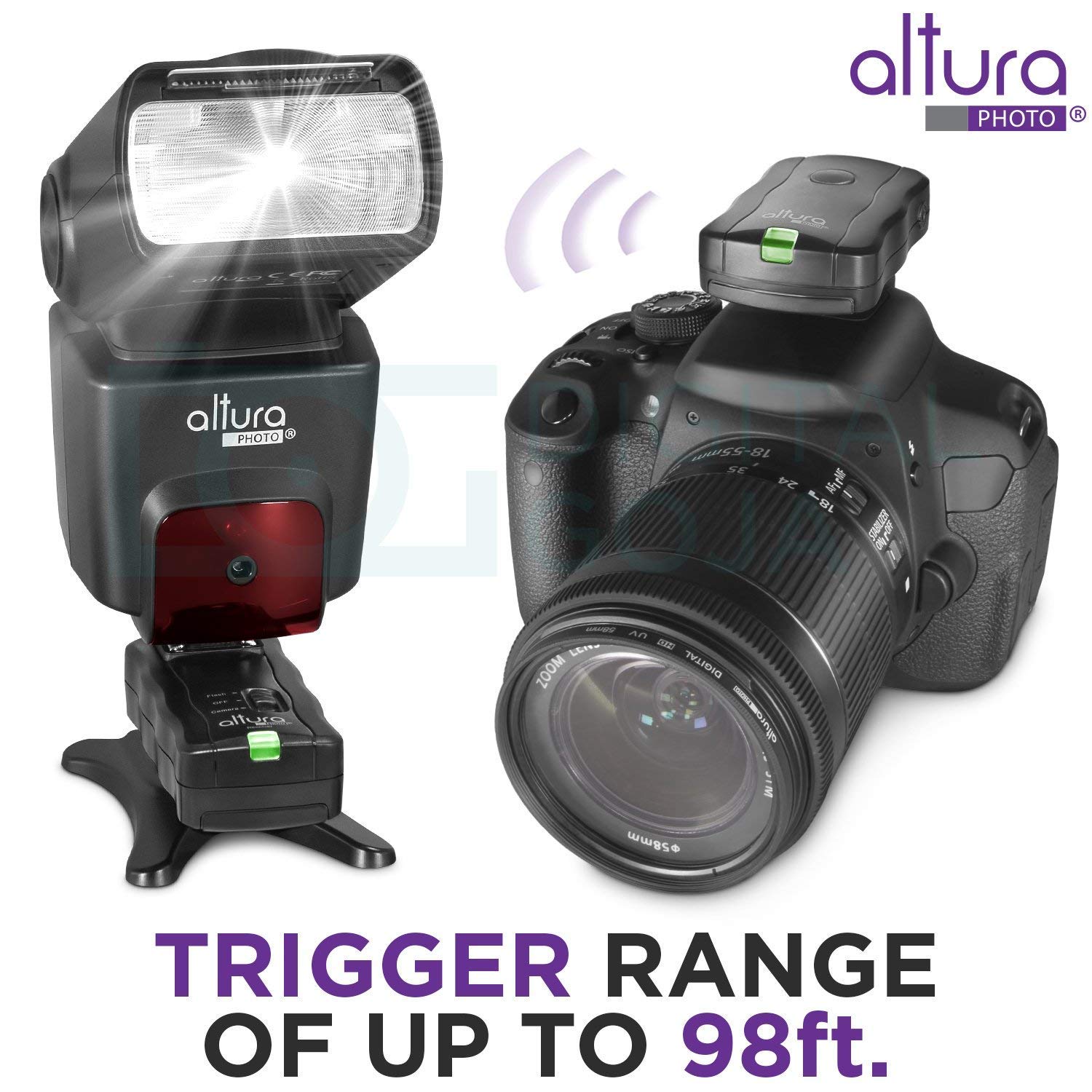 Altura Photo Professional Flash Kit for NIKON DSLR Includes ITTL