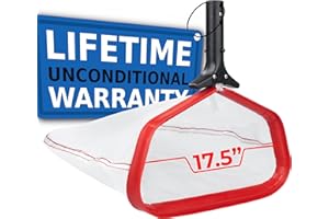 PROTUFF PRODUCTS ProTuff Pool Skimmer Net - Fine Mesh, 3X Faster Heavy Duty - 250 Micron Nylon, 60 Mesh - 17" Rake