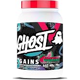 GHOST Clear Gains Mass Gainer Protein Powder - 40G Whey Protein Isolate | Post-Workout Weight Gainer Mix, 440 Calories, 70g Vitargo Carbs - Lean Muscle Building - Strawberry Watermelon, 20 Servings