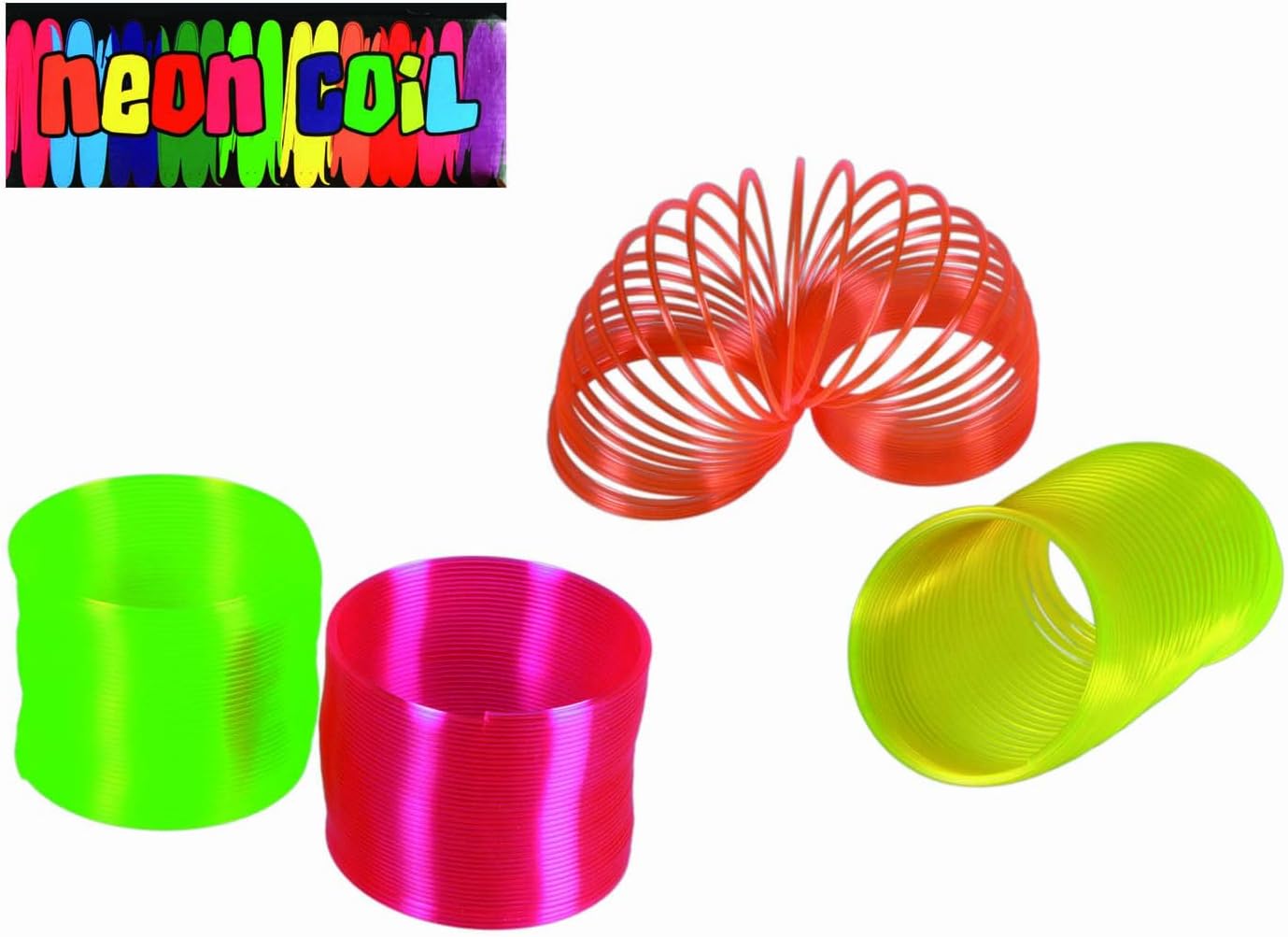 Popular Small Toys - Neon Slinky / Toy Spring - Great Stocking Filler, Christmas Present Idea For Boys & Girls Children Age 3+ - One Supplied