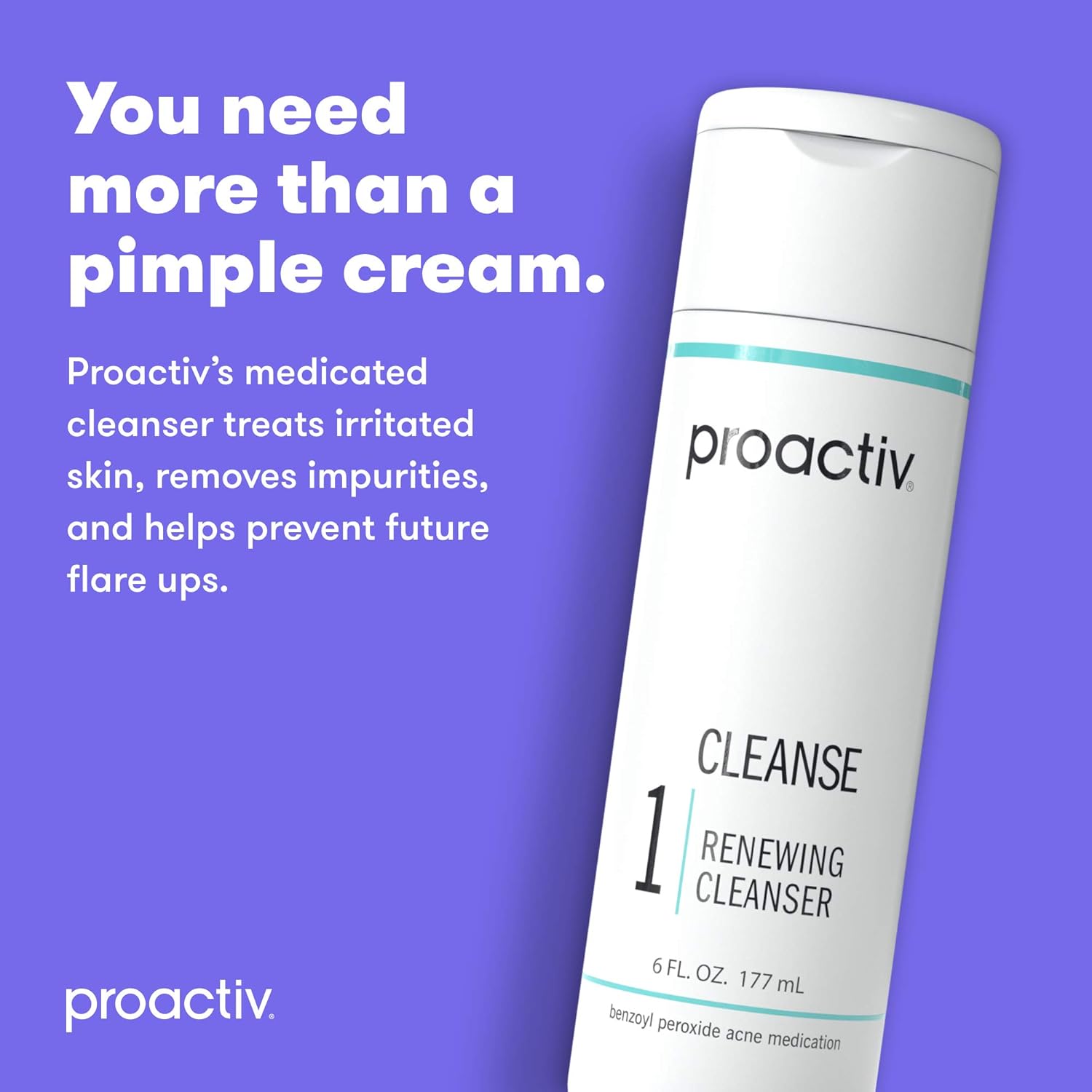 Proactiv Acne Cleanser - Benzoyl Peroxide Face Wash And Acne Treatment - Daily Facial Cleanser And Hyularonic Acid Moisturizer With Exfoliating Beads - 90 Day Supply, 6 oz.: Beauty