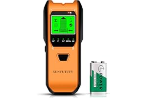 SUNTUTUFY Stud Finder Wall Scanner - 5 in 1 Electronic Stud Detector with Upgraded Smart Sensor, Audio Alarm and HD LCD Display for the Center and Edge of Wood, AC Wire, Metal and Studs Detection(Persimmon)