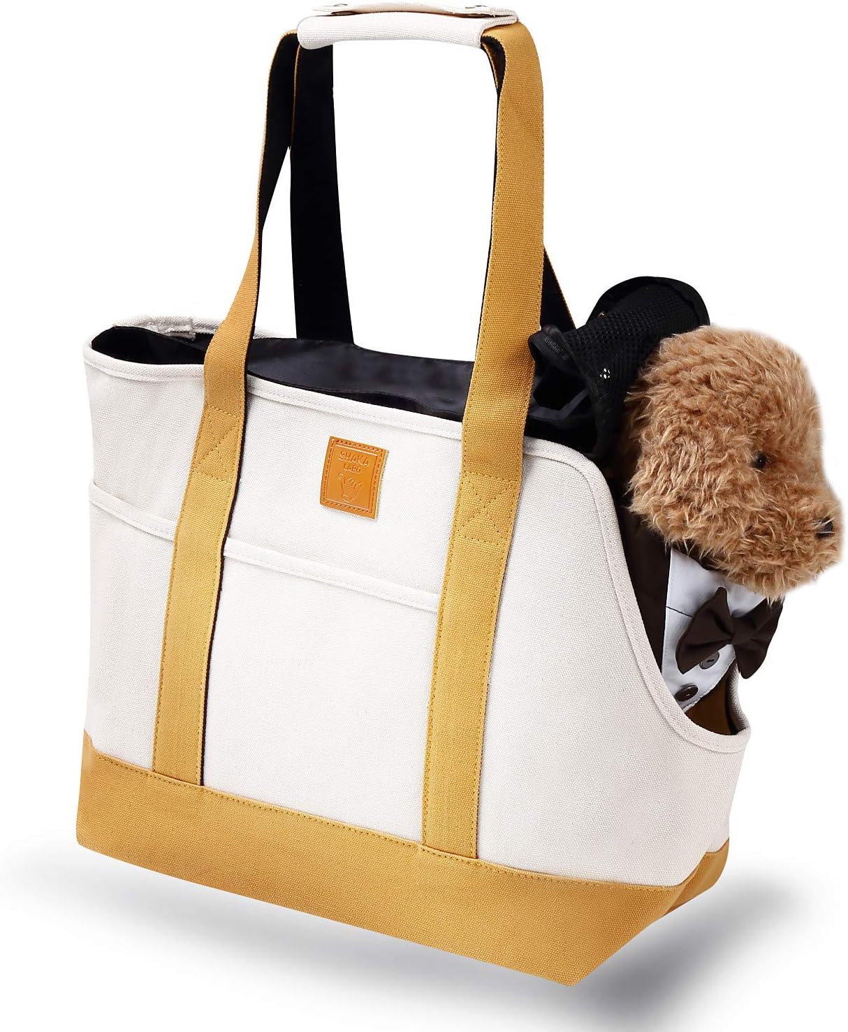 Amazon Shaka Labo 訳あり 犬 キャリーバッグペット用 トート型 小型犬生成り 白 トート おしゃれ 手持ち 肩がけ お出かけ 旅行 交通機関 病院 災害 避難 Beaton Japan キャリーバッグ スリング 通販