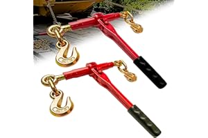 FITHOIST Ratchet Chain Binders 3/8'' - 1/2'' | 2-Pack Load Binders w/Clevis Hooks | 9,200 Lbs Working Load | Compatible with G43, G70 & G80 Chains | Secure Tie Down Binder for Hauling and Towing