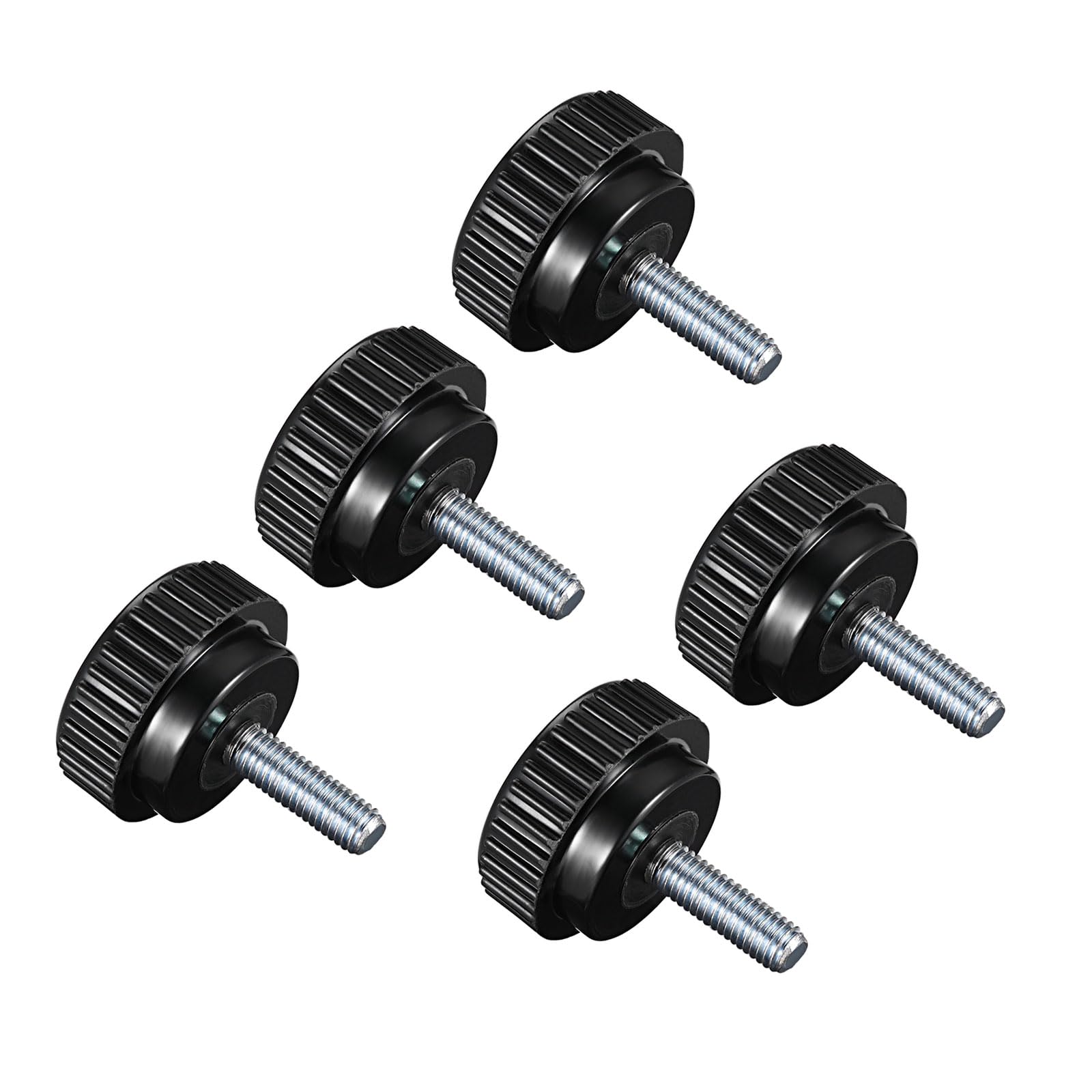 CoCud Knurled Clamping Knobs, M8 x 25mm Male Thread 25mm Head, Thermoset Plastic Thumb Screw Grip Bolt Knobs Black - (Applications: for Lathe Machinery), 5-Pieces