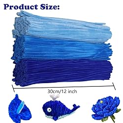 Swpohrat 300 Pieces Shades of Blue Pipe Cleaner