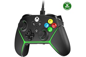 Wired Controller for Xbox Series X|S, Xbox One & Windows 10/11 PC - Junior Controller with LED Lighting, Non-Slip Grip, Rumbl