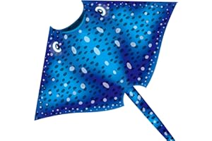 HONBO Ray Kite for Kids & Adults，Easy to Fly Delta Kite Single Line Large, Kite Handle Include (Blue)