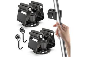 3-H Magnetic Broom Holder 4 Pack, Stainless Steel Broom Holder Wall Mount with A42 Magnet, Strong Magnetic Hook for Garage Ga