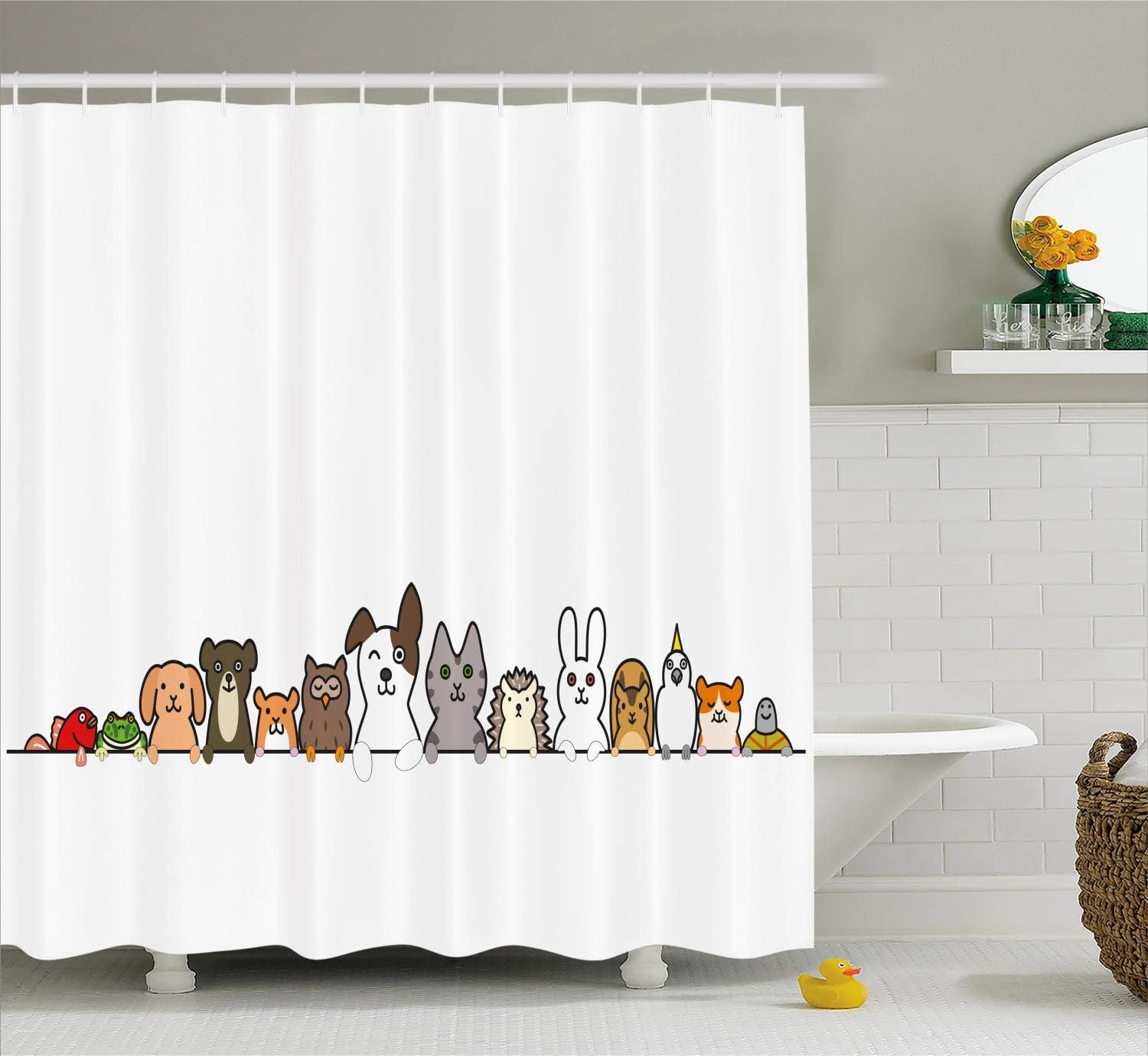 Cortinas de ducha contemporáneas hechas a medida, silueta de bailarina