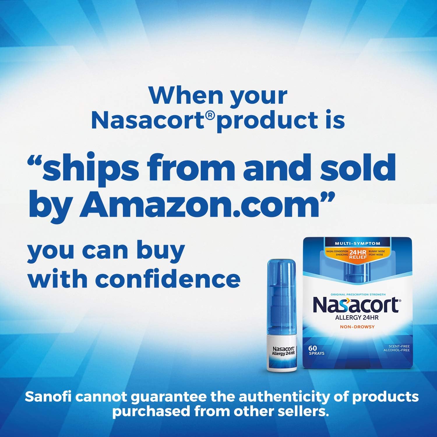 Nasacort Allergy 24HR Nasal Spray for Adults, Non-Drowsy & Alcohol-Free, 120 Sprays, 0.57 fl. oz.: Health & Personal Care