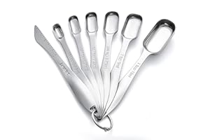 Rainspire Heavy Duty Measuring Spoons Set Stainless Steel, Metal Measuring Cups and Spoons Set for Dry or Liquid, Fits in Spi