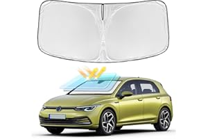 ZOIBV for Volkswagen Golf Mk8 2022-2025 2026 Windshield Sun Shade - 4 Layers Car Sunshades for Front Windows Shade Cover Custom Fit Golf Mk8 Sun Visor 240T Retractable Shade Blocks UV Rays Car Accessories