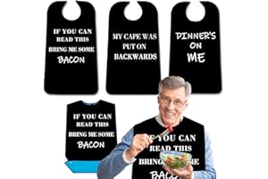 EpoBob Adult Bibs with Crumb Catcher, Washable and Adjustable Adult Bibs for Women Men Elderly Seniors