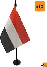 AZ FLAG Set of 10 Yemen Table Flags 4x6 in Polyester with 10in Pole view 2