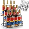 kimilus 12 Bottle Capacity Coffee Syrup Organizer 3 Tier Coffee Syrup Stand Shelf for Coffee Bar Kitchen Small Wine Rack for Bar Family Storage for Syrup Wine Dressing