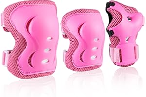 JBM Knee Pad Elbow Pads and Wrist Guards Protective Gear Set for Skateboarding Cycling Roller Skating Inline Skating Scooter Riding BMX Biking Sports