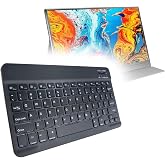 BoxWave Keyboard Compatible with Newsoul MNN Portable Monitor M156F01 (15.6 in) - SlimKeys Bluetooth Keyboard, Portable Thin with Chiclet-Style Keys - Jet Black