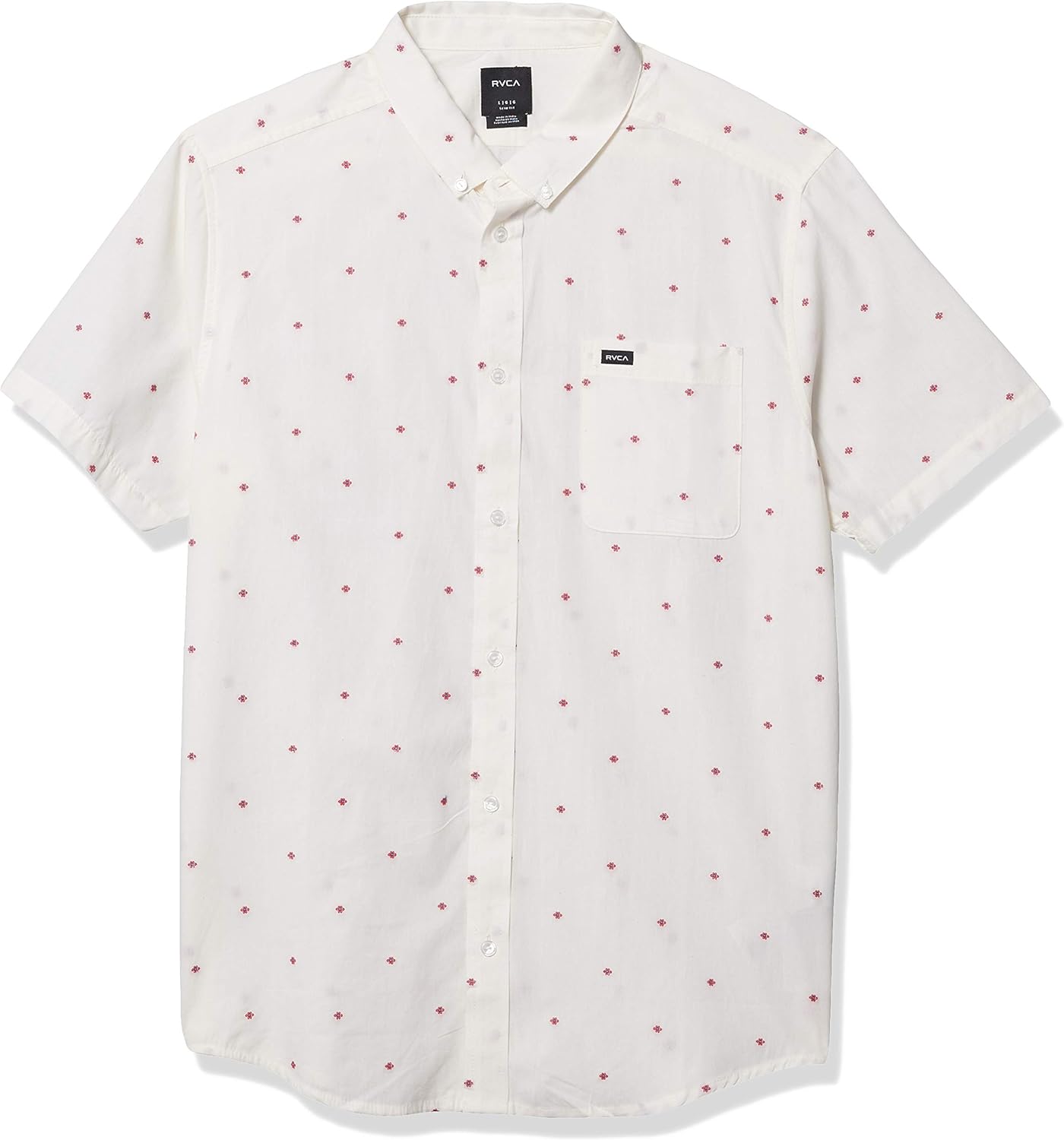 RVCA Men's Thatll Do Dobby Short Sleeve Woven Button Front Shirt: Clothing