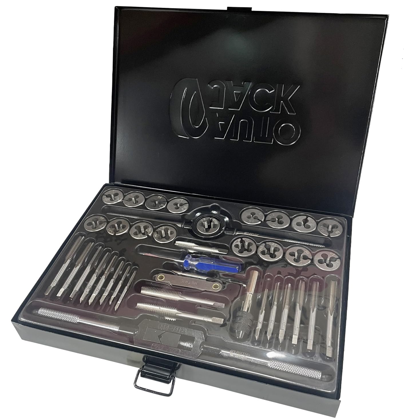 Autojack 40 Piece Metric Tap & Die Set Combination Wrench and Alloy Steel, Includes Metal Storage Case