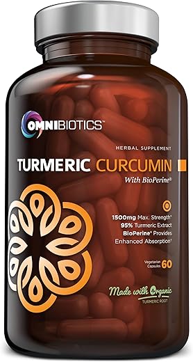 OmniBiotics Organic Turmeric Curcumin（ターメリック クルクミン） Supplement 1500mg with BioPerine 120粒