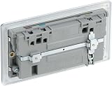 BG Electrical Screwless Flat Plate Double Switched USB Charger 13 A Chrome view 4