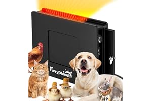 FURRYPLANET Dog House Heater with Thermostat, 400W Dog Heaters for Outside Dog House with Temp Adjusting Knobs, Outdoor Pet Heater with 6.5FT Anti Chew Cord& Overheat Protection,Chicken Coop Heaters Cat/Rabbit