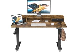 ExaDesk 48×30 Inch Electric Standing Desk with 2 Drawers, Adjustable Height Widened Stand Up Desk with Storage Shelf, Sit to Stand Ergonomic Workstation for Home Office