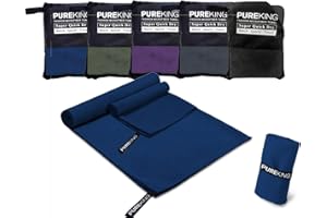 Pureking Microfiber Quick Dry Sports Towels Set of 2,Super Absorbent Soft Skin-Friendly Travel Navy Blue Towels for Yoga, Swi