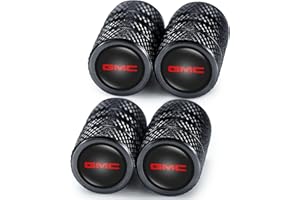 BALTHUS 4PCS Alloy Tire Valve Caps, Valve Stem Caps Compatible with GMC Sierra Denali Canyon Terrain Yukon Jimmy Acadia, Leak-Proof Dust Caps for Car Tyres, Black